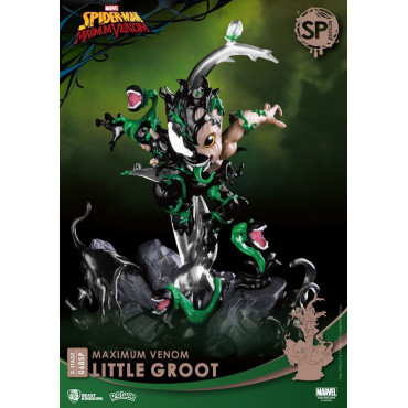 Marvel BD Diorama Pvc D-Stage Maximum Venom Little Groot Edição Especial 16 Cm