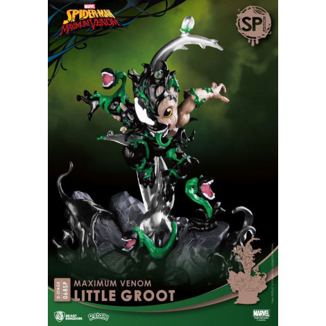 Marvel BD Diorama Pvc D-Stage Maximum Venom Little Groot Edição Especial 16 Cm