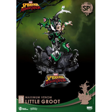 Marvel BD Diorama Pvc D-Stage Maximum Venom Little Groot Edição Especial 16 Cm