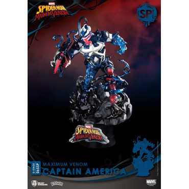 Marvel Diorama de banda desenhada em pvc D-Stage Maximum Venom Capitão América Edição Especial 16 Cm