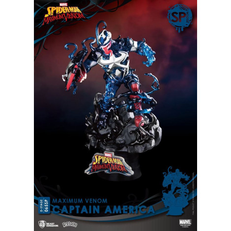 Marvel Diorama de banda desenhada em pvc D-Stage Maximum Venom Capitão América Edição Especial 16 Cm