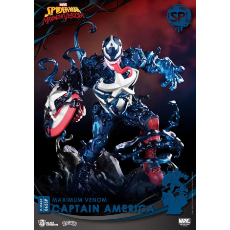 Marvel Diorama de banda desenhada em pvc D-Stage Maximum Venom Capitão América Edição Especial 16 Cm