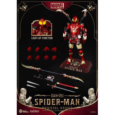 Marvel Figura Dynamic 8Ction Heroes 1/9 Cavaleiro Medieval Homem-Aranha 20 Cm