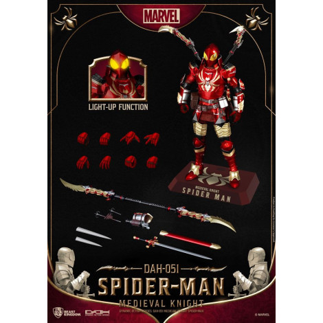 Marvel Figura Dynamic 8Ction Heroes 1/9 Cavaleiro Medieval Homem-Aranha 20 Cm