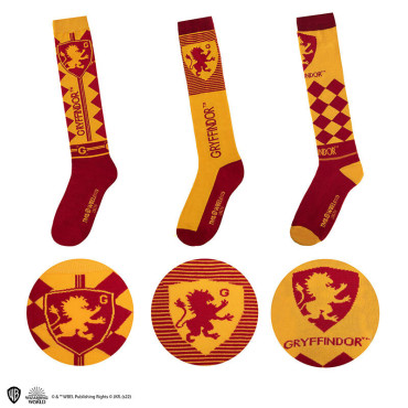 Set 3 Socks High Top, Gryffindor Tamanho 35/45