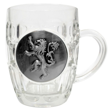 Caneca de vidro e metal de cerveja Lannister