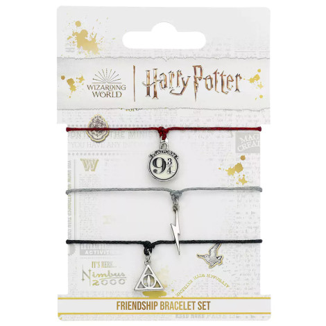 Conjunto 3 Braceletes de Amizade Harry Potter em Prata