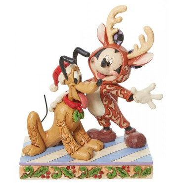 Figura de Natal do Mickey e do Pluto Enesco