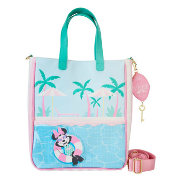 Loungefly Bolsa de tecido Disney Minnie Mouse estilo férias com saco para moedas