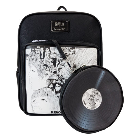 Loungefly Saco de mochila dos Beatles Mini Revolver Album com bolsa para discos