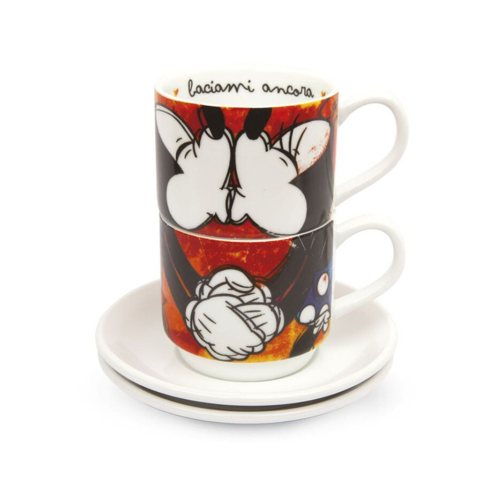 Conjunto de 2 chávenas de café expresso Mickey & Minnie Disney