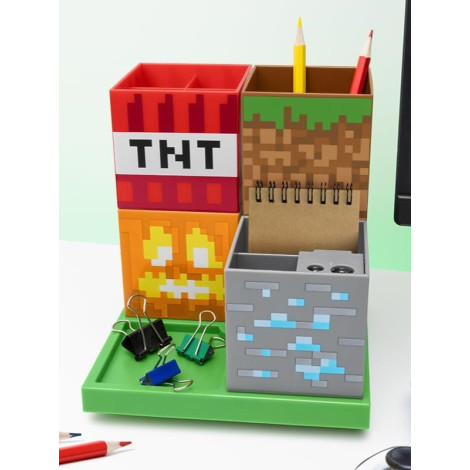 Organizador de secretária Minecraft