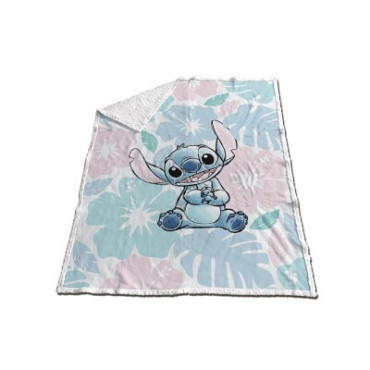 Manta coralina sherpa Stitch Tropical Disney 130x170cm