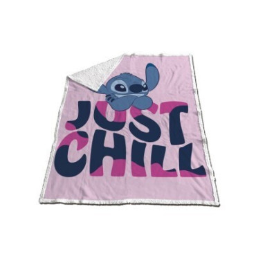 Manta coralina sherpa Stitch Just Chill Disney 130x170cm