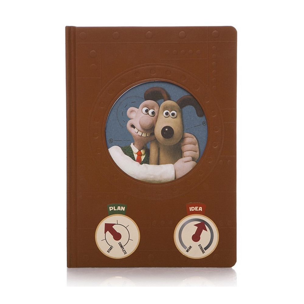 Caderno de notas A5 dos inventores de Wallace e Gromit