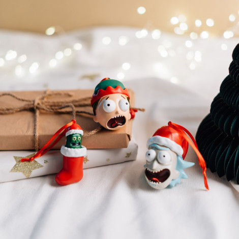 Ornamentos de Natal Rick, Morty e Rick Pickle