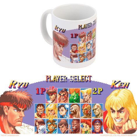 Caneca de seleção de jogador de Street Fighter