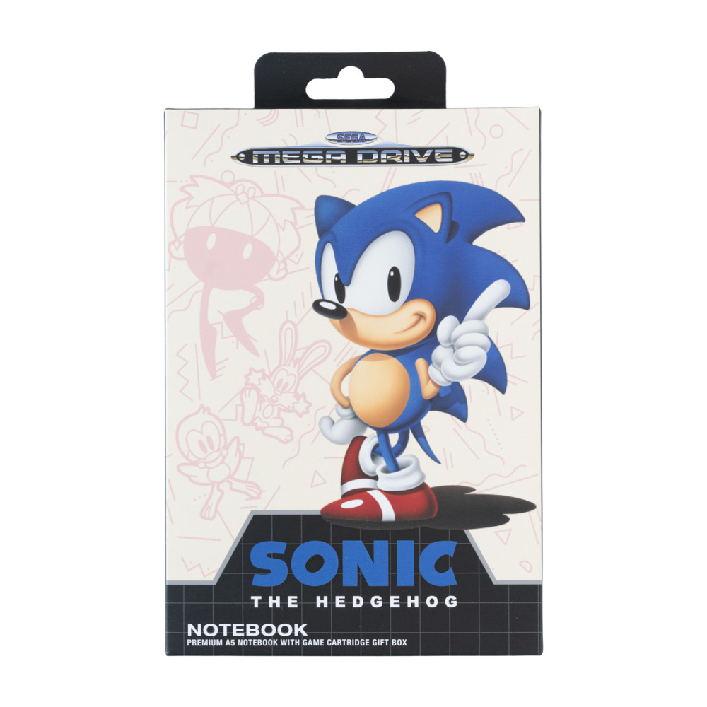 Bloco de notas A5 com capa de caixa Sonic