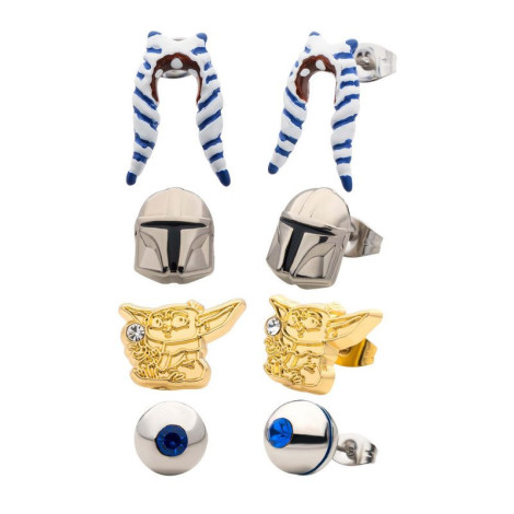 Conjunto de brincos Razor, Ahsoka, Mando Y Grogu