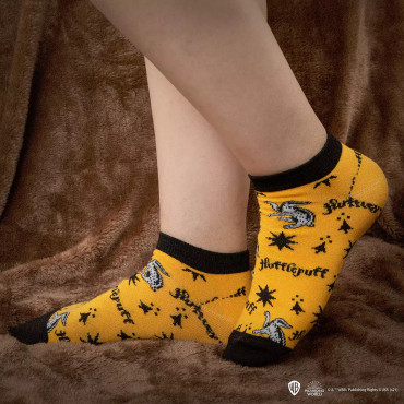 Conjunto de 3 pares de meias Hufflepuff Harry Potter