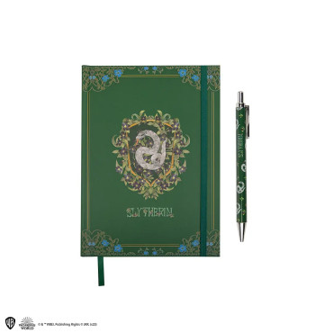 Caderno e caneta Slytherin Harry Potter Deluxe