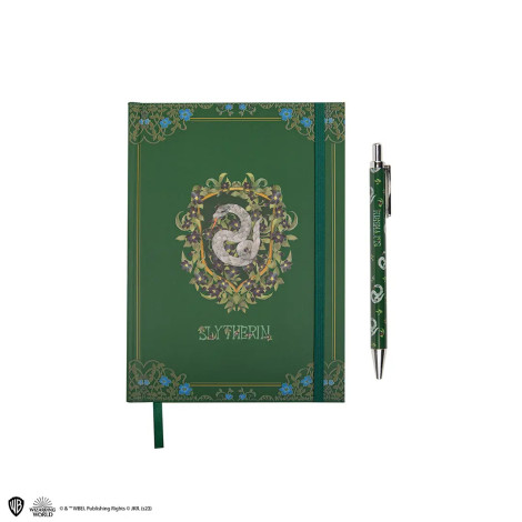 Caderno e caneta Slytherin Harry Potter Deluxe