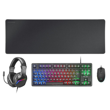 Combo Mars Gaming MCP-RGB3 Preto Inglês