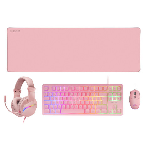 Combo Mars Gaming MCP-RGB3 Rosa Inglês