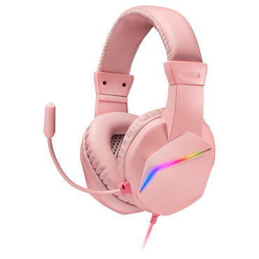 Auricular para jogos Rainbow Mars Gaming MH122 rosa