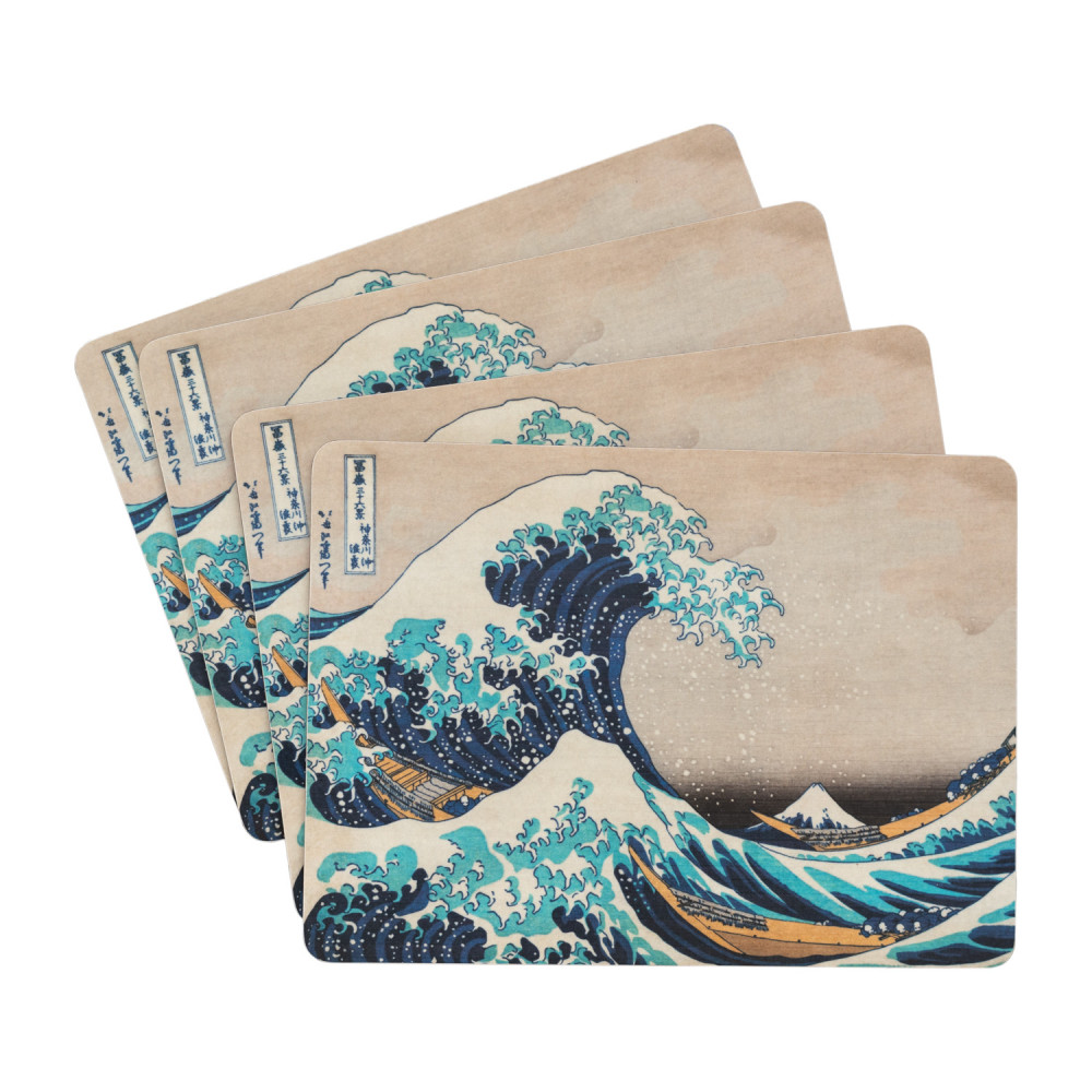 Conjunto de bases para pratos da Grande Onda de Kanagawa Hokusai