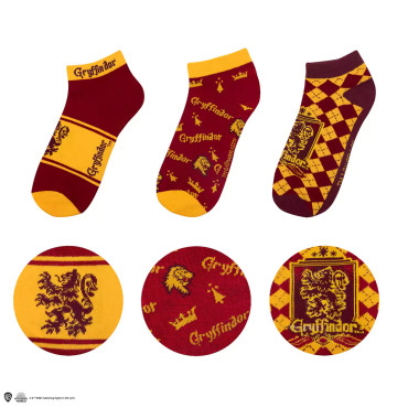 Conjunto de 3 pares de meias Harry Potter Gryffindor