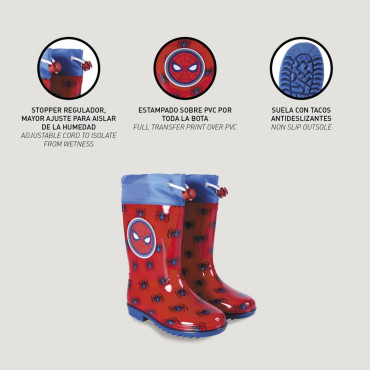 BOTAS DE CHUVA DE PVC SPIDERMAN