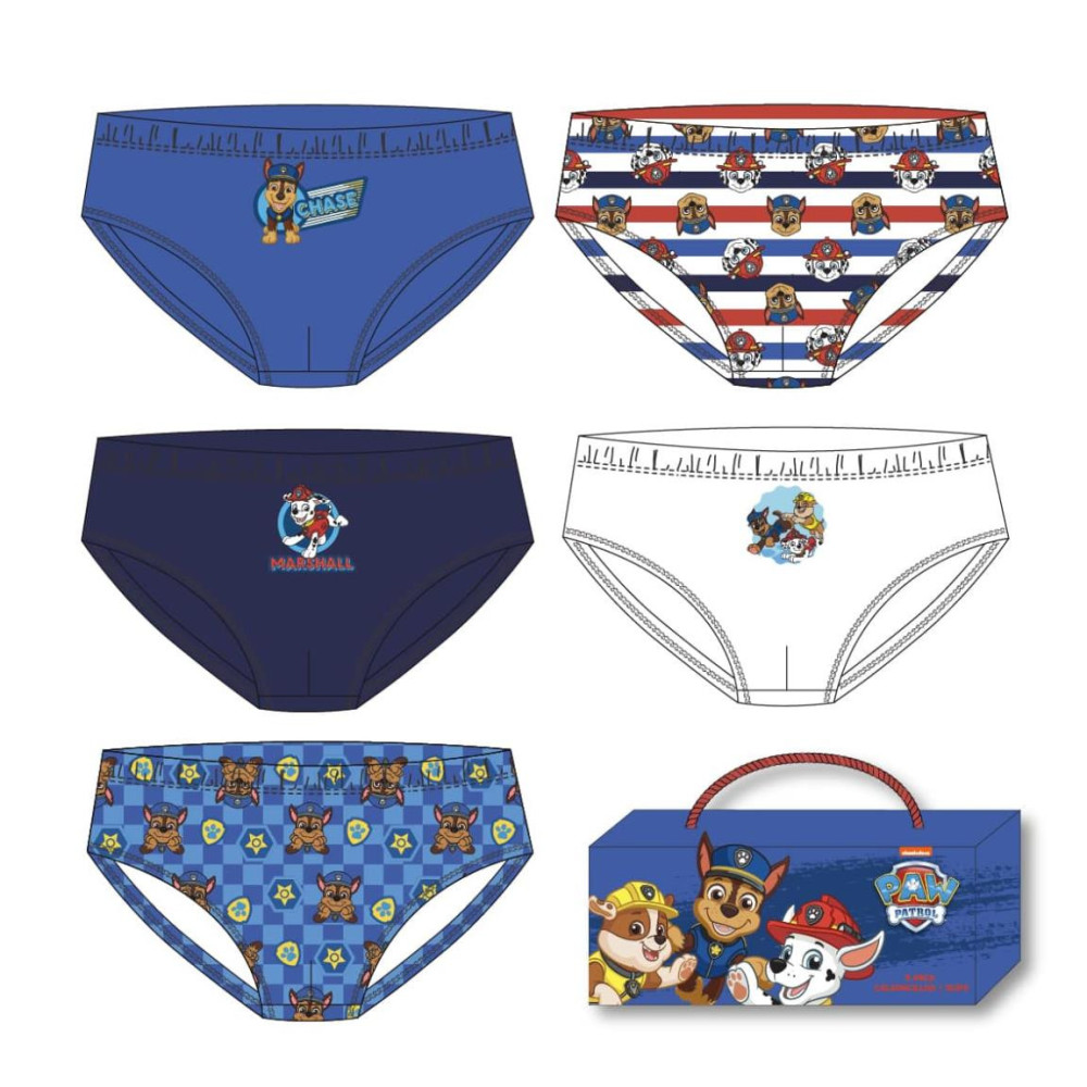 PACK CALZONCILLOS SINGLE JERSEY 5 PIEZAS PAW PATROL