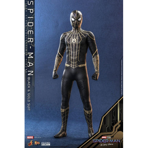 Filme Masterpiece 1/6 Figura Homem-Aranha (fato preto e dourado) 30 Cm Homem-Aranha: Sem Caminho para Casa