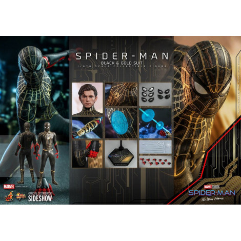 Filme Masterpiece 1/6 Figura Homem-Aranha (fato preto e dourado) 30 Cm Homem-Aranha: Sem Caminho para Casa