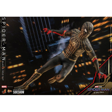 Filme Masterpiece 1/6 Figura Homem-Aranha (fato preto e dourado) 30 Cm Homem-Aranha: Sem Caminho para Casa