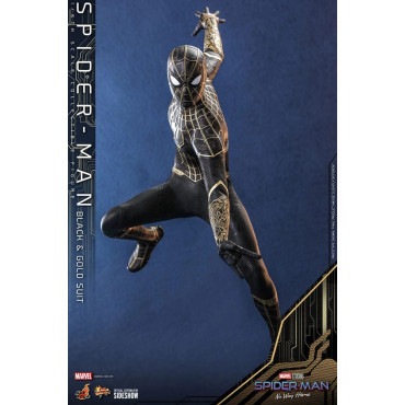 Filme Masterpiece 1/6 Figura Homem-Aranha (fato preto e dourado) 30 Cm Homem-Aranha: Sem Caminho para Casa