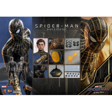 Filme Masterpiece 1/6 Figura Homem-Aranha (fato preto e dourado) 30 Cm Homem-Aranha: Sem Caminho para Casa