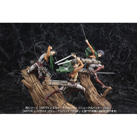 Figura Attack On Titan Artfxj Pvc 1/8 Eren Yeager Pacote de Renovação Ver. 26 Cm