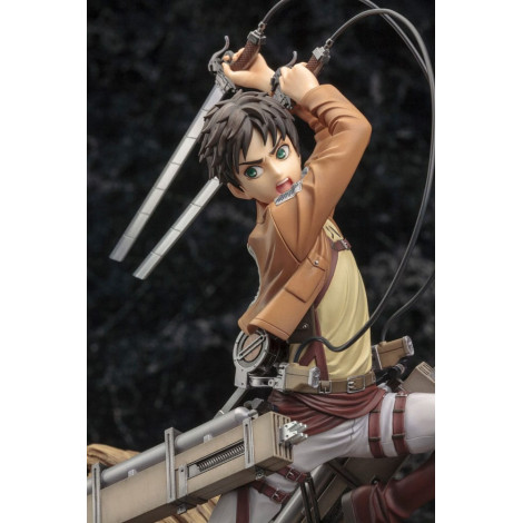 Figura Attack On Titan Artfxj Pvc 1/8 Eren Yeager Pacote de Renovação Ver. 26 Cm