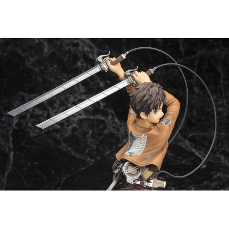 Figura Attack On Titan Artfxj Pvc 1/8 Eren Yeager Pacote de Renovação Ver. 26 Cm