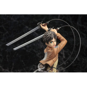 Figura Attack On Titan Artfxj Pvc 1/8 Eren Yeager Pacote de Renovação Ver. 26 Cm