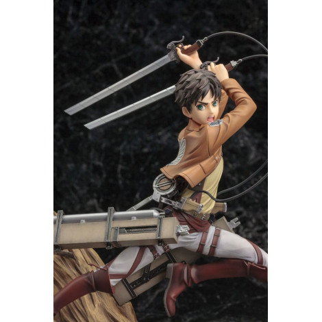 Figura Attack On Titan Artfxj Pvc 1/8 Eren Yeager Pacote de Renovação Ver. 26 Cm