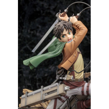 Figura Attack On Titan Artfxj Pvc 1/8 Eren Yeager Pacote de Renovação Ver. 26 Cm