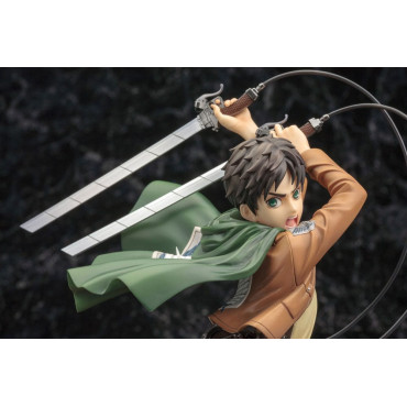 Figura Attack On Titan Artfxj Pvc 1/8 Eren Yeager Pacote de Renovação Ver. 26 Cm