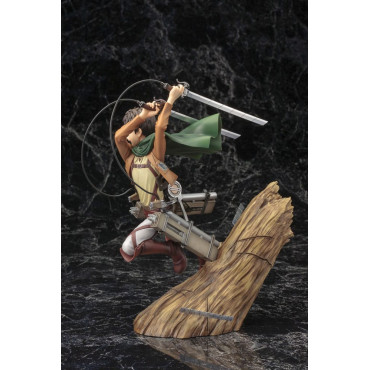 Figura Attack On Titan Artfxj Pvc 1/8 Eren Yeager Pacote de Renovação Ver. 26 Cm