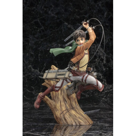 Figura Attack On Titan Artfxj Pvc 1/8 Eren Yeager Pacote de Renovação Ver. 26 Cm