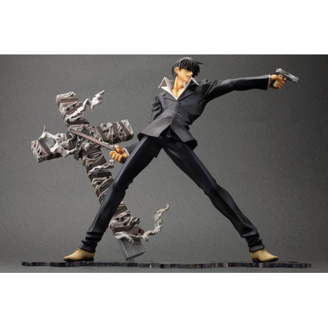 Trigun Badlands Rumble Artfx Figura J 1/8 Nicholas D. Wolfwood Renovação Pacote Versão 20 Cm