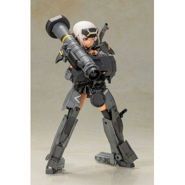 Figura Armação Braços Menina Modelo Plástico Kit Gourai-Kai (Preto) Com Fgm148 Tipo Míssil Anti-Tanque 16 Cm