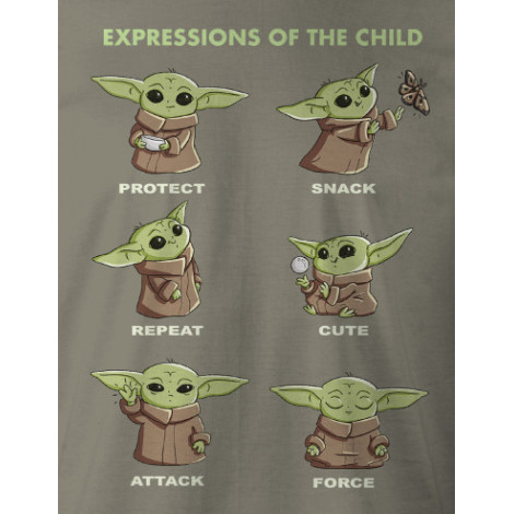 T-shirt Expressões Baby Yoda Mandalorian